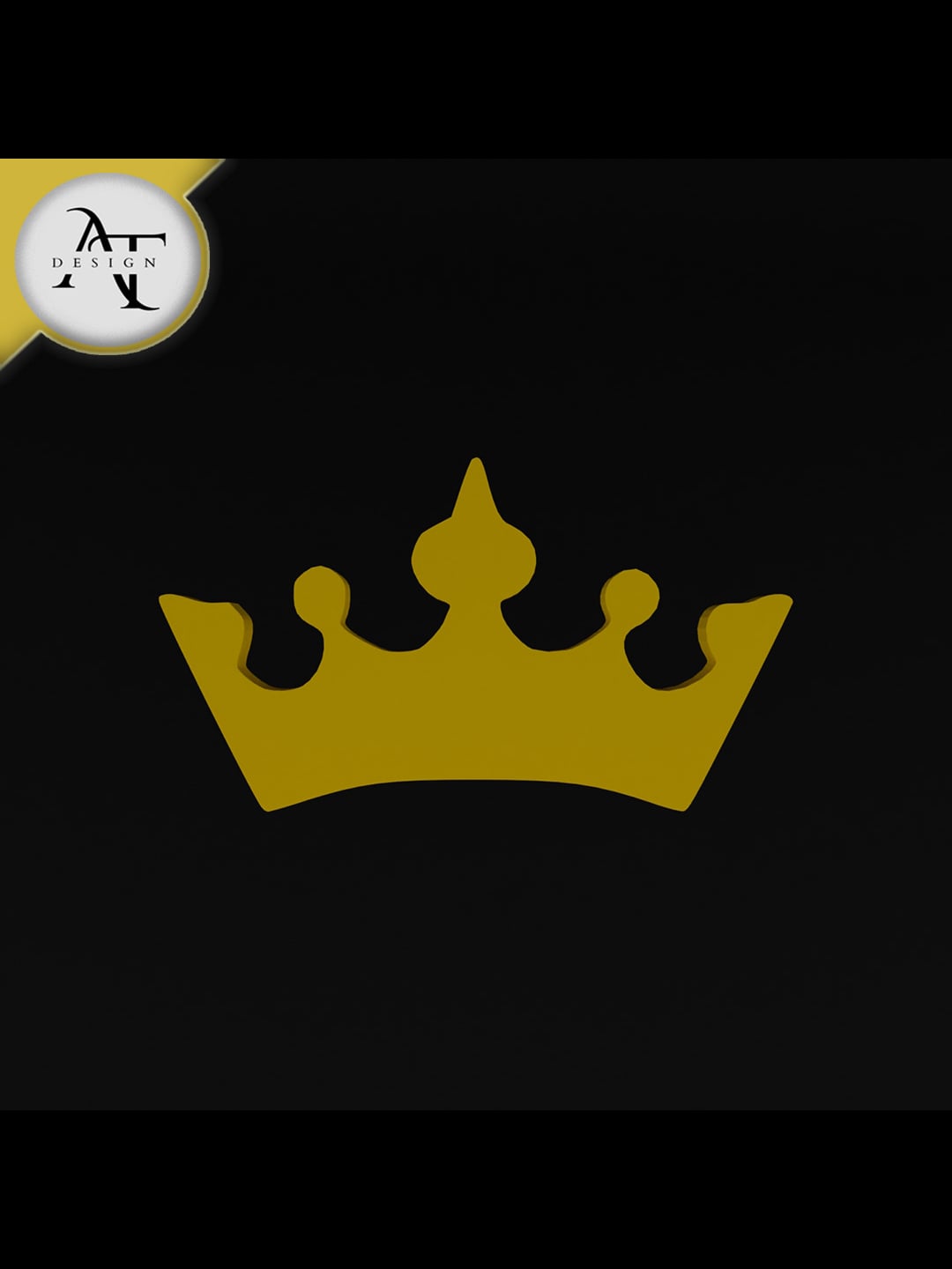 Simple Crown Symbol - 2D Art 3d model