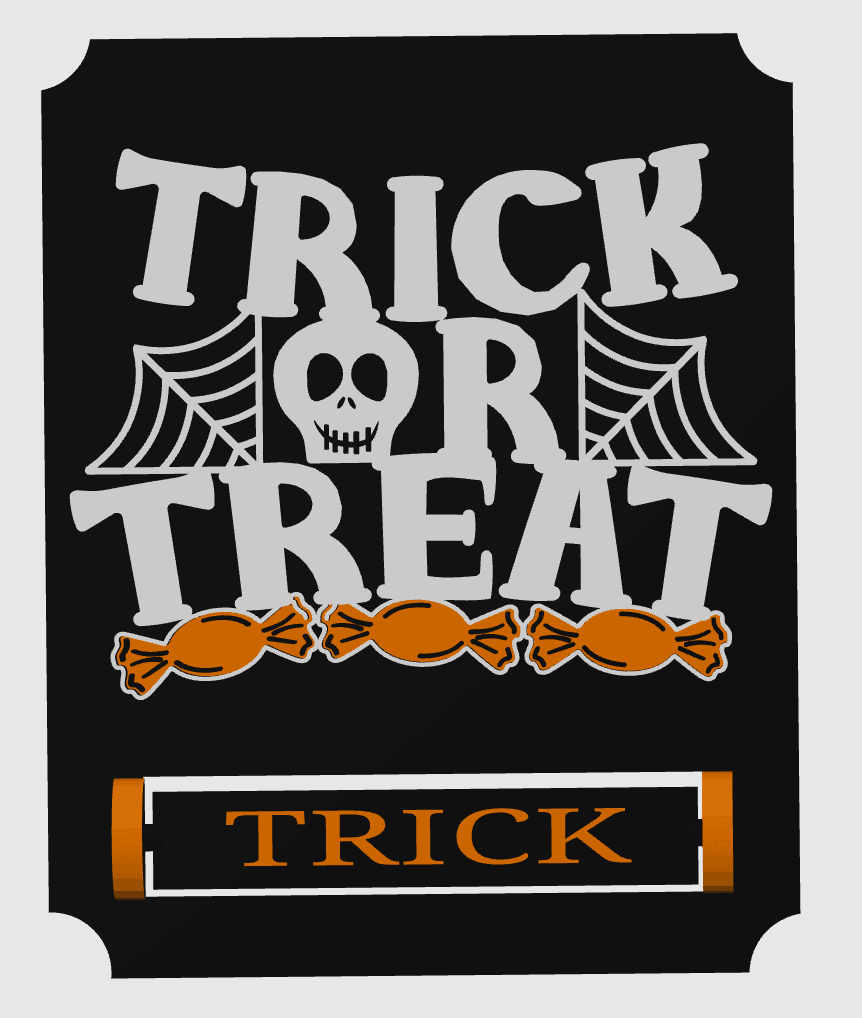 Trick or Treat Spinner Halloween Sign 3d model
