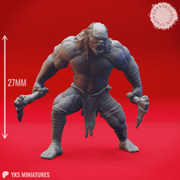 Grimlock - Stone Hatchets - Tabletop Miniature (Pre-Supported) 3d model