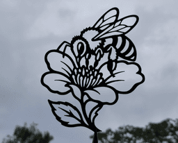 Bee Flower 2D Wall Art.3mf 3d model