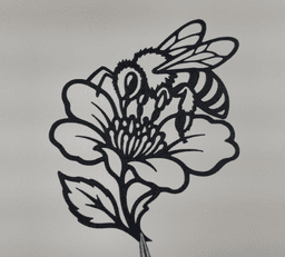 Bee Flower 2D Wall Art.3mf 3d model