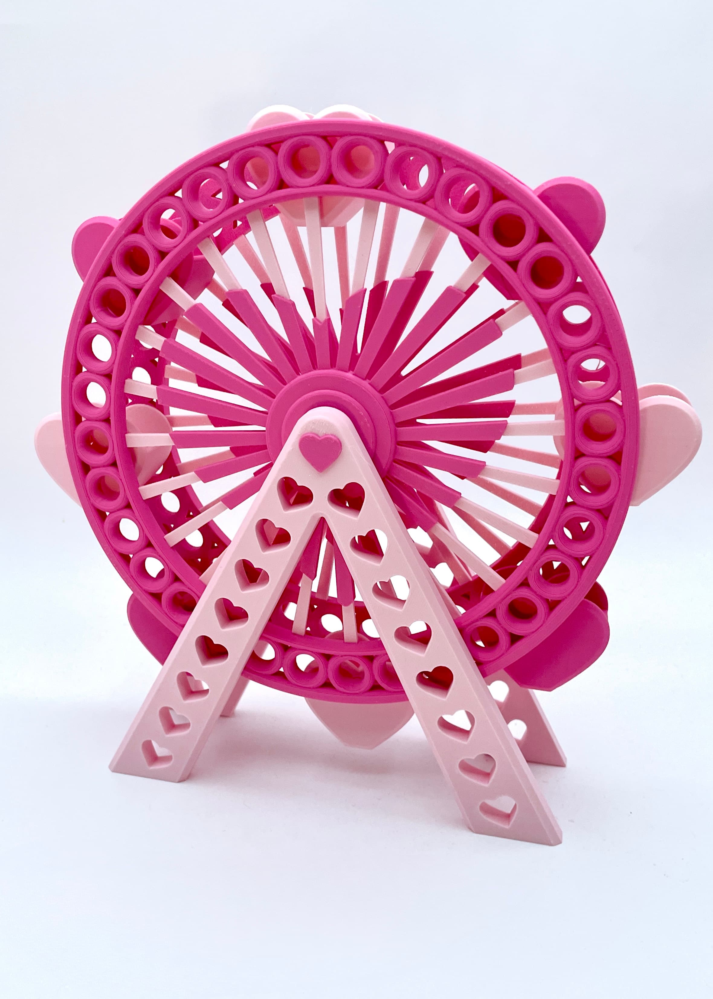 Heart Ferris Wheel - Polymaker Panchroma Matte Candy Pink and Matte Lotus Pink - 3d model