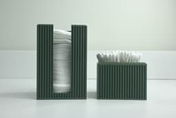 Set Organizer da Bagno a Coste Verticali – Porta Dischetti e Bastoncini Cotone 3d model