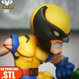 Wolverine vs Hulk Chibi STL for 3D Printing ChibiSTL 3DXM 3d model