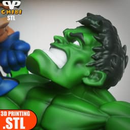 Wolverine vs Hulk Chibi STL for 3D Printing ChibiSTL 3DXM 3d model