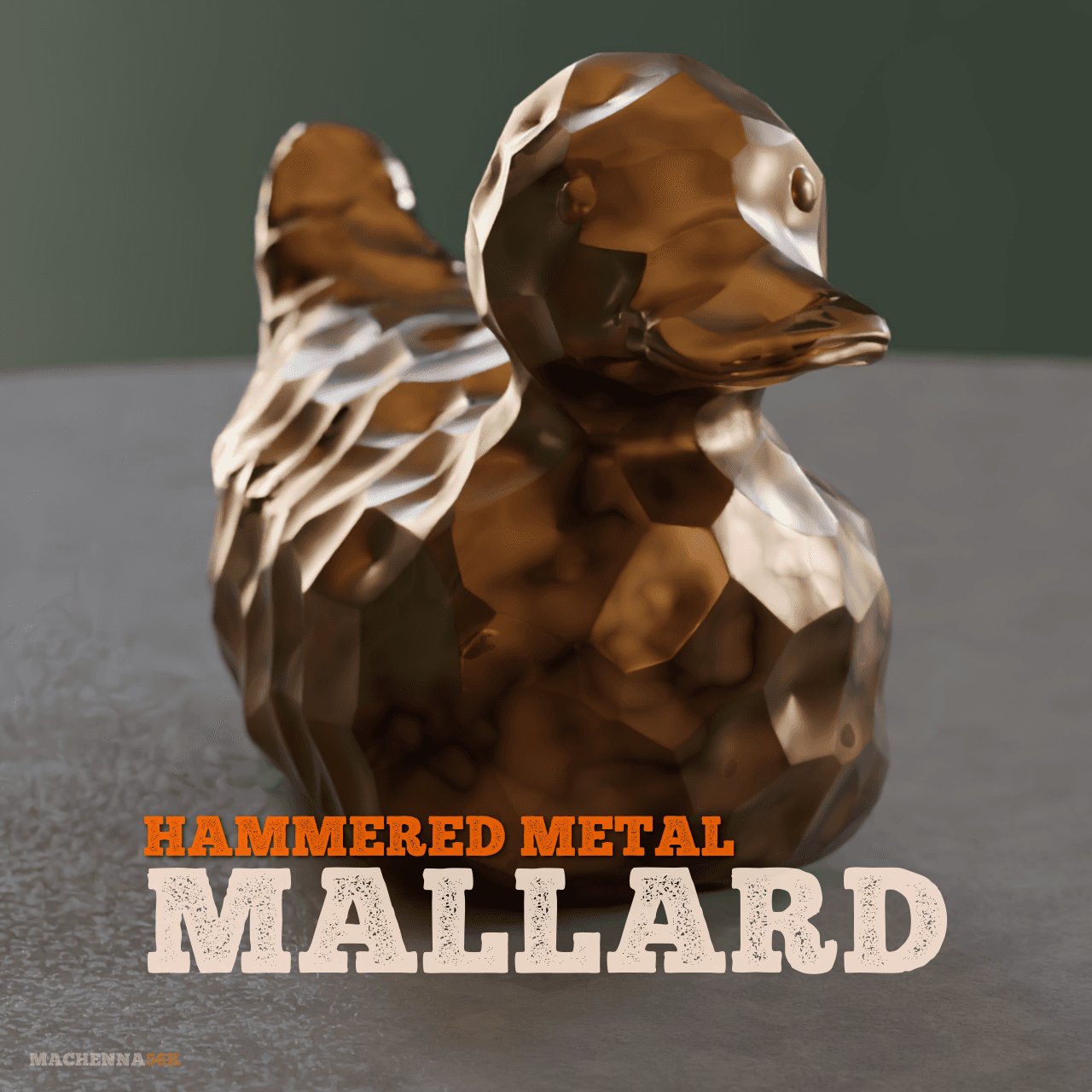 Mallard |  Hammered Metal Look 3d model