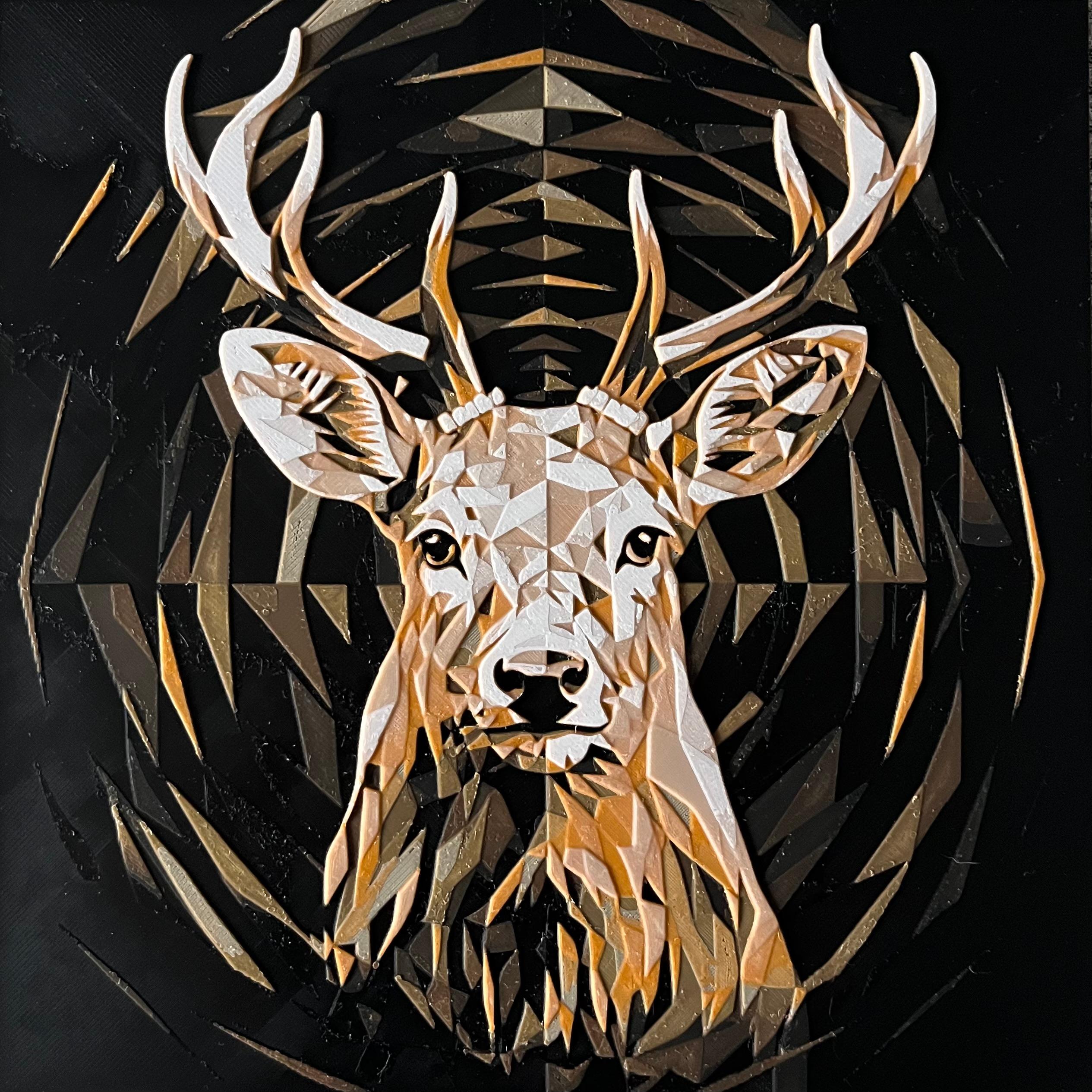 Op-Art Deer (Filament Painting) 3d model