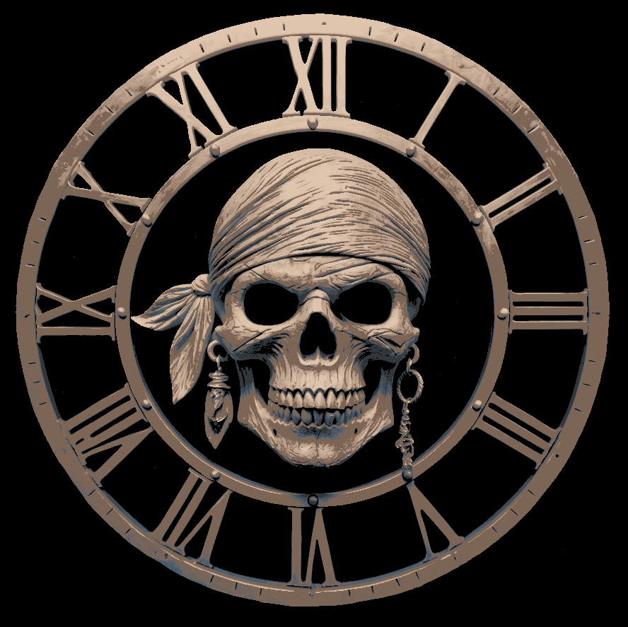 The pirates life is hard - Clockface with the skull of a seafaring Loss 3d model