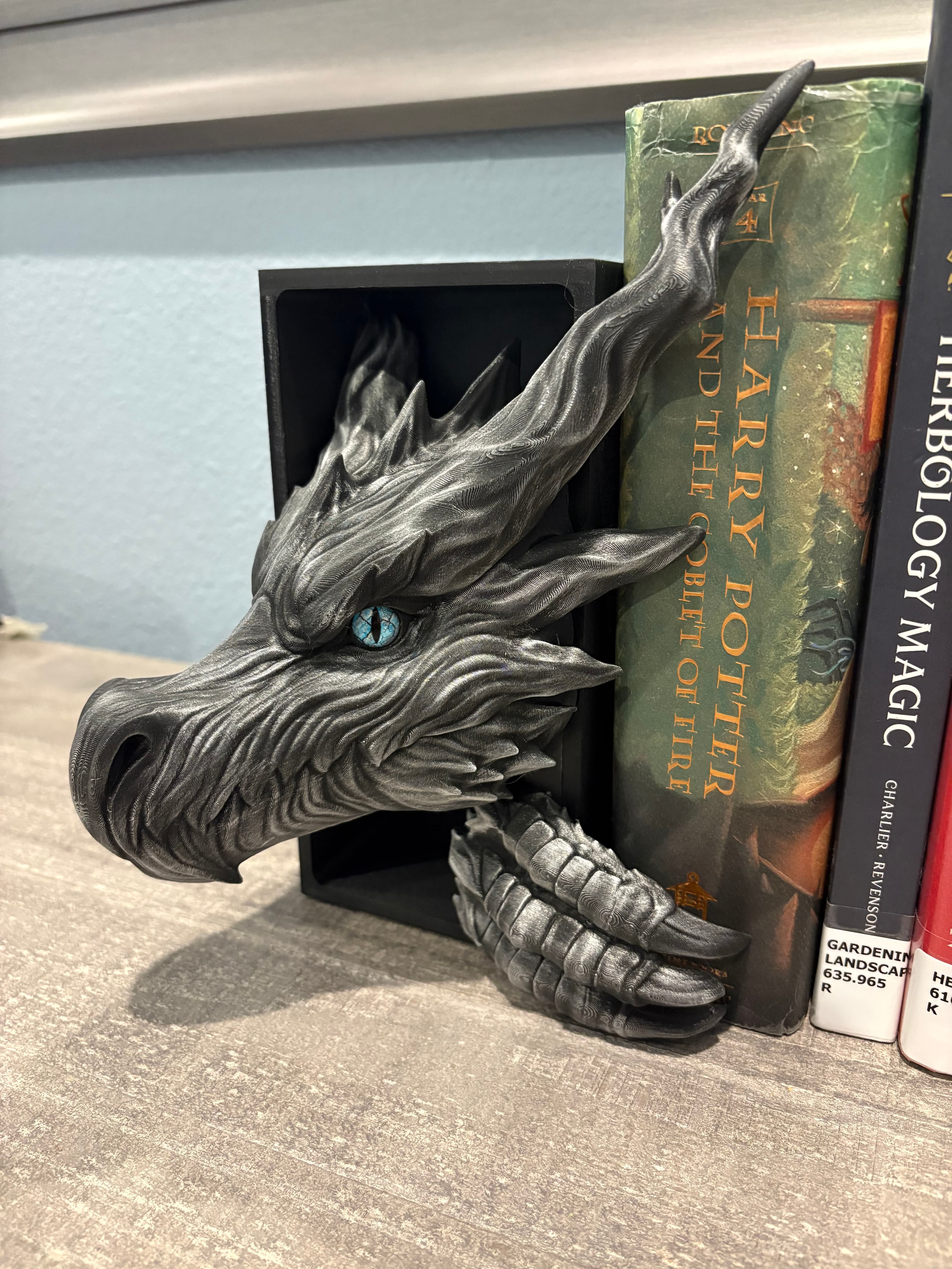 Matte black filament , with silver Rub n Buff added