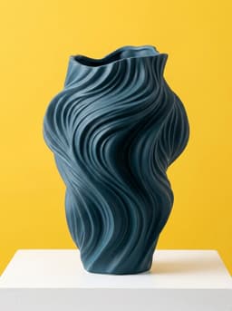 Oceanic Wave Sculptural Vase - Modern Fluid Art Flower Pot STL 3d model