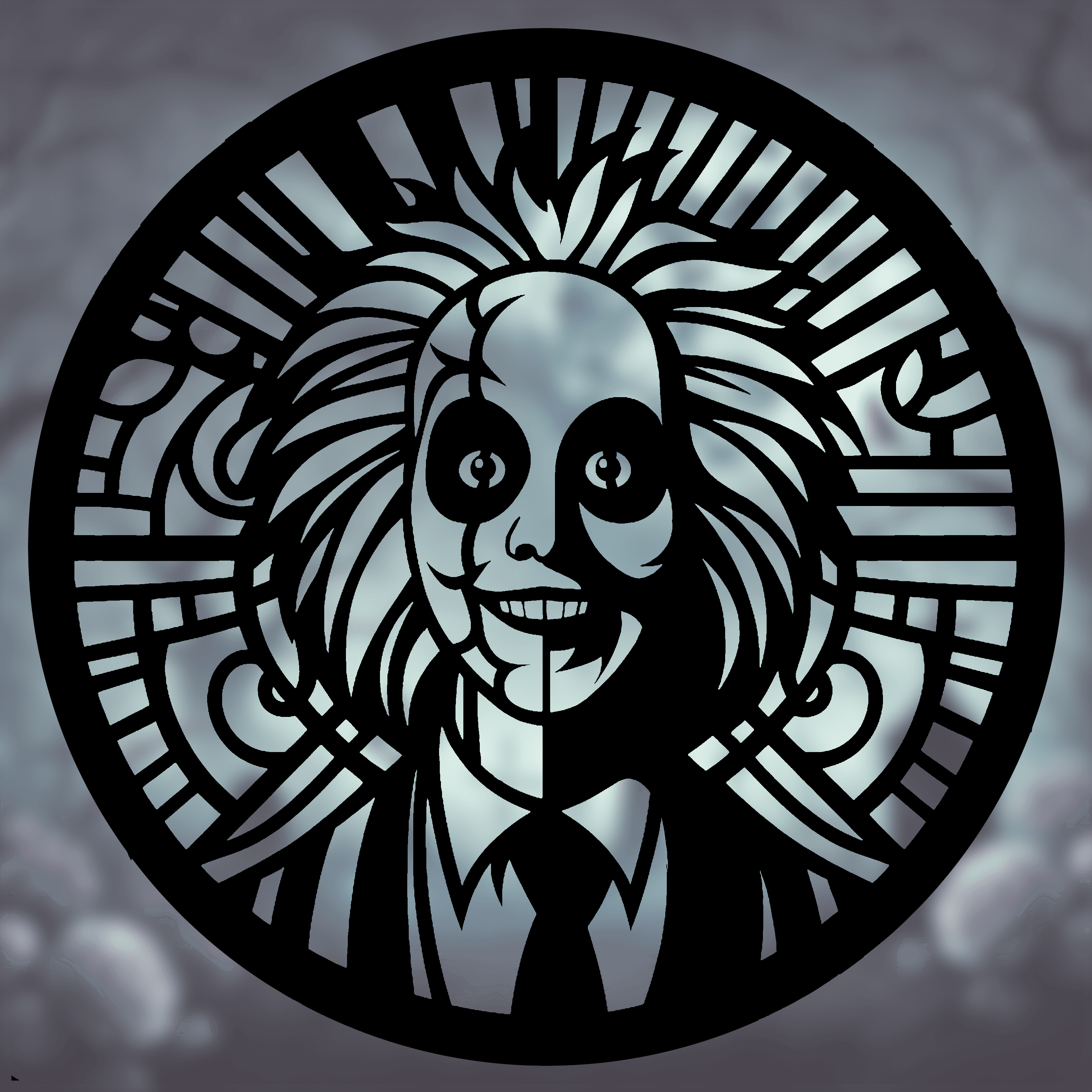 Beetlejuice Mandala Art – 2D Wall Art (Stained Glass Style) 3d model