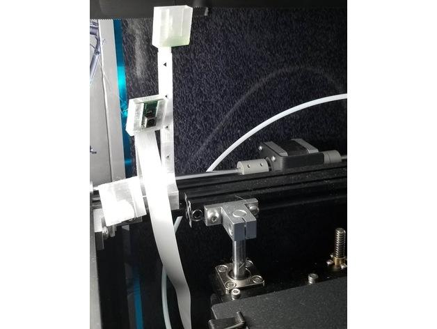 Simple Pivoting Raspberry Pi Cam, No Screws Needed (For standard rails, like Ender 5) 3d model