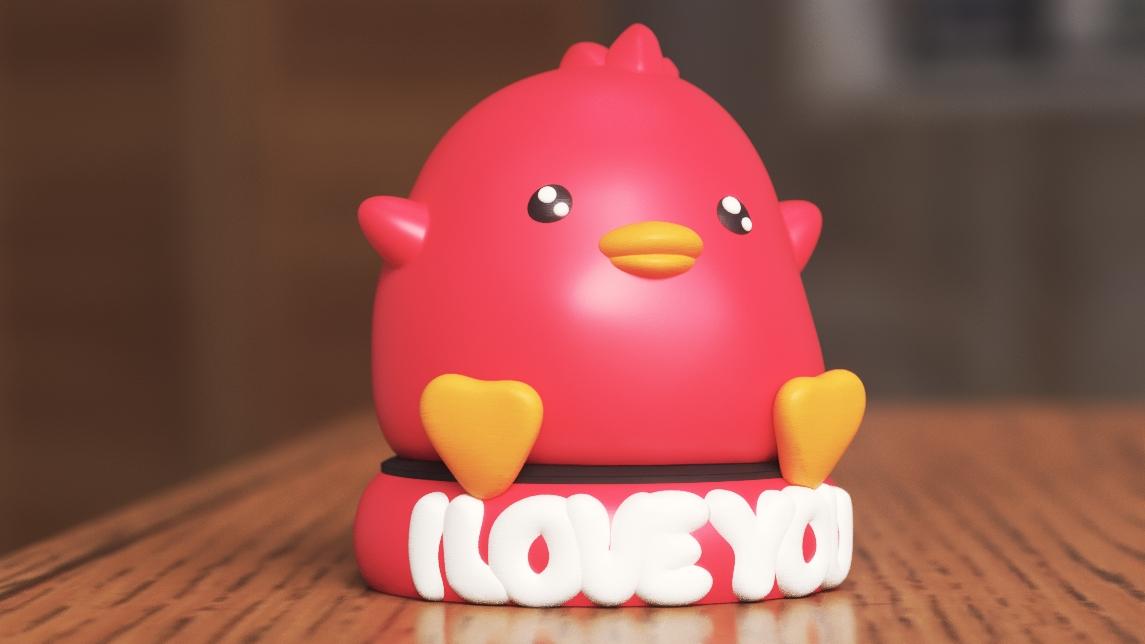 ♡♡♡ I LOVE YOU - Ducky cute TinyMakers3d 3d model