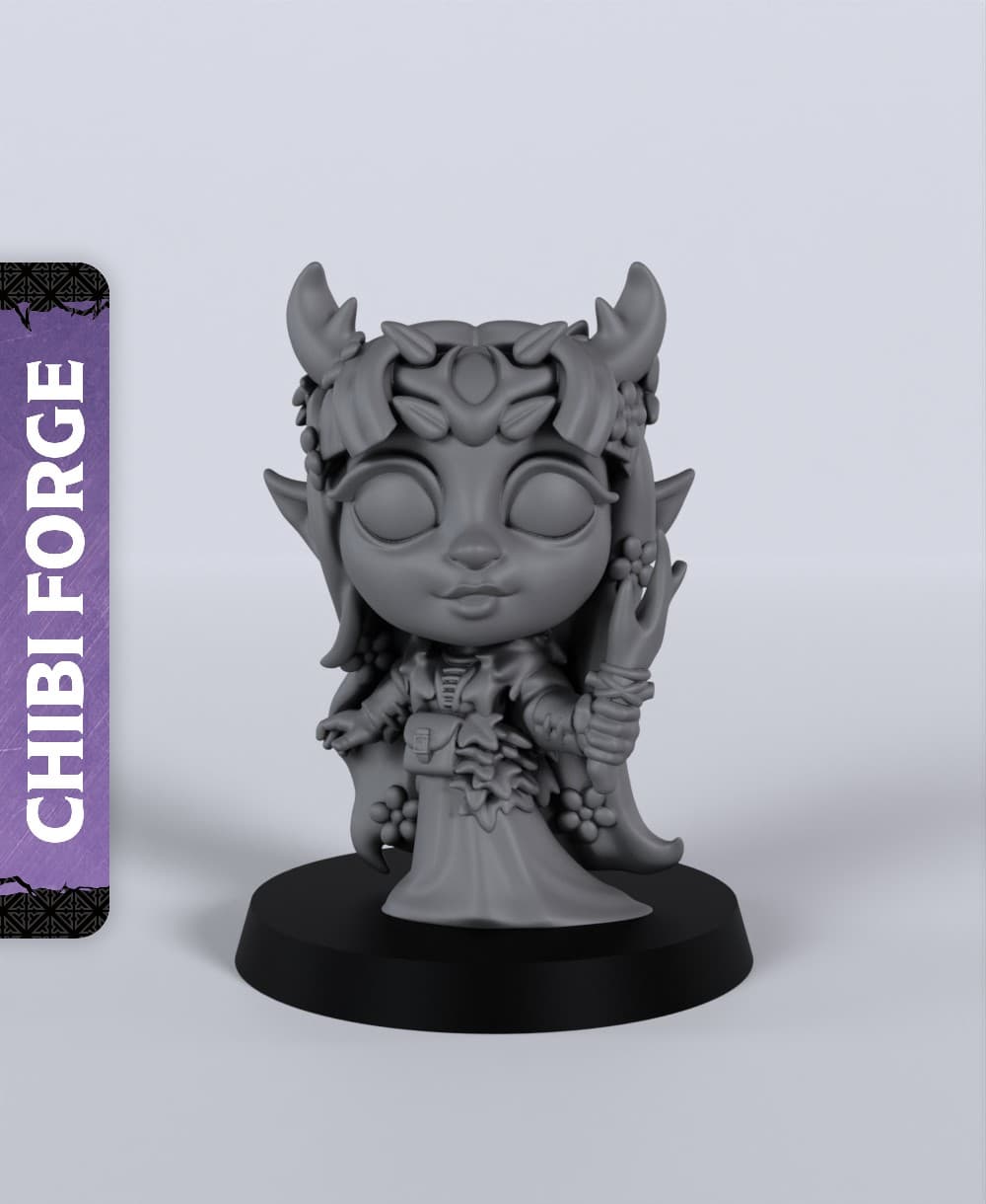 Female Elf Druid - With Free Dragon - 5e DnD Inspired for RPG and Wargamers 3d model