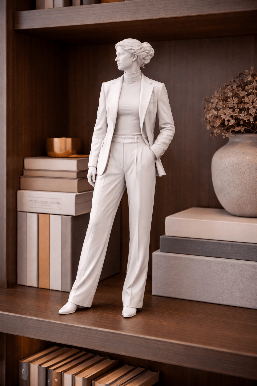 Modern Business Woman Statue STL – Executive Female Figure for 3D Printing 3d model