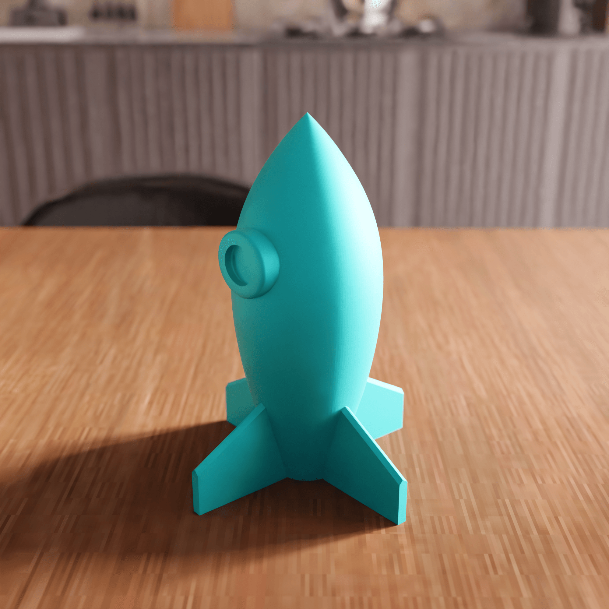 Retro Spaceship Rocket Vase 3d model
