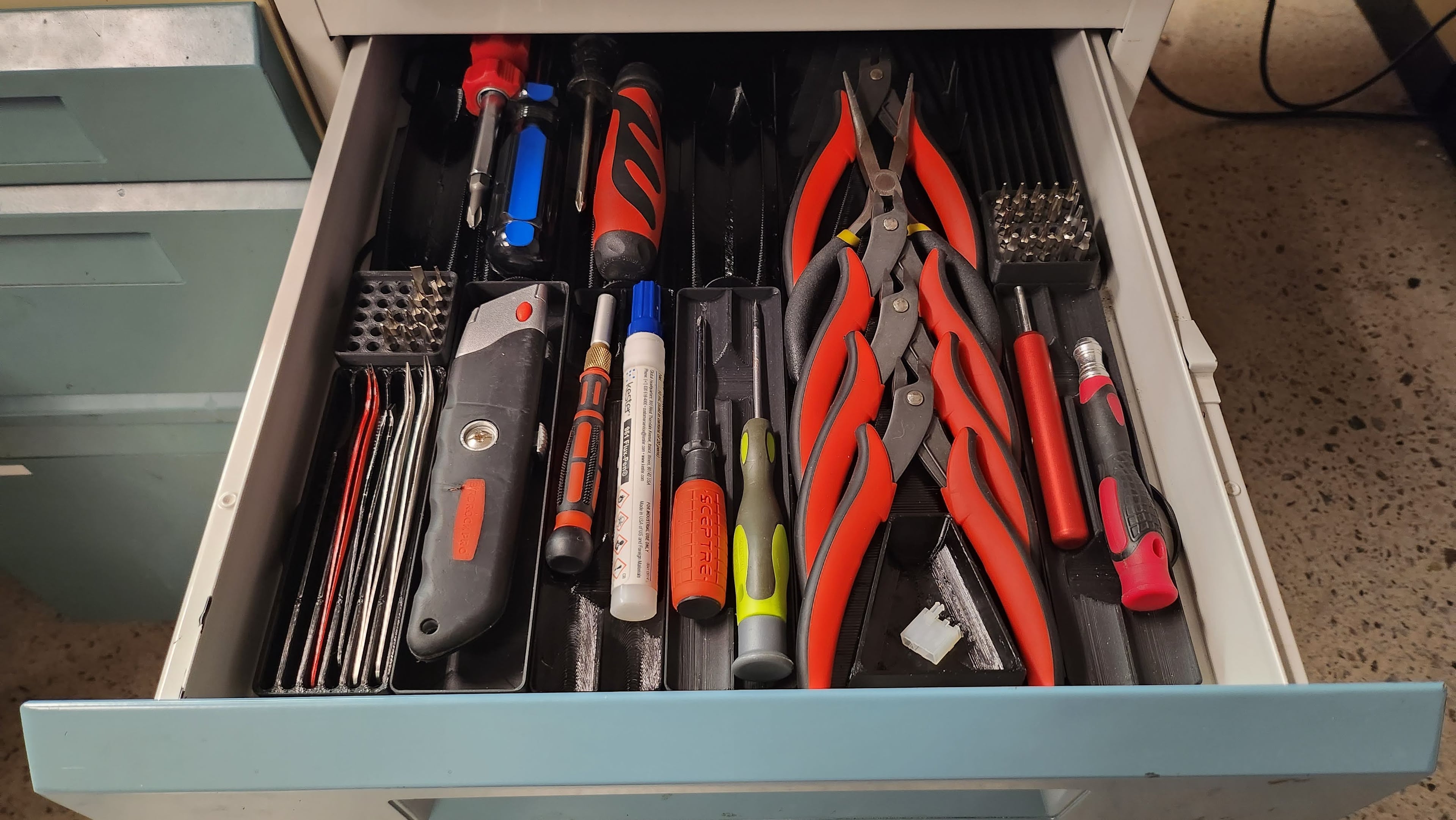 Gridfinity Low Profile Compact Tool Storage Drawer Organizer Set 3d model