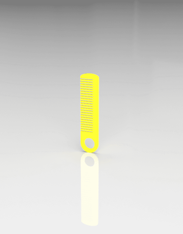 Keyring comb for beard and mustache. 3d model