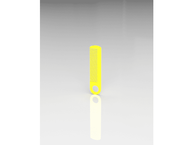 Keyring comb for beard and mustache. 3d model