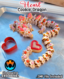 Cookie Heart Dragon 3d model