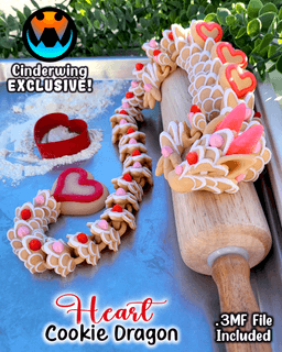 Cookie Heart Dragon 3d model