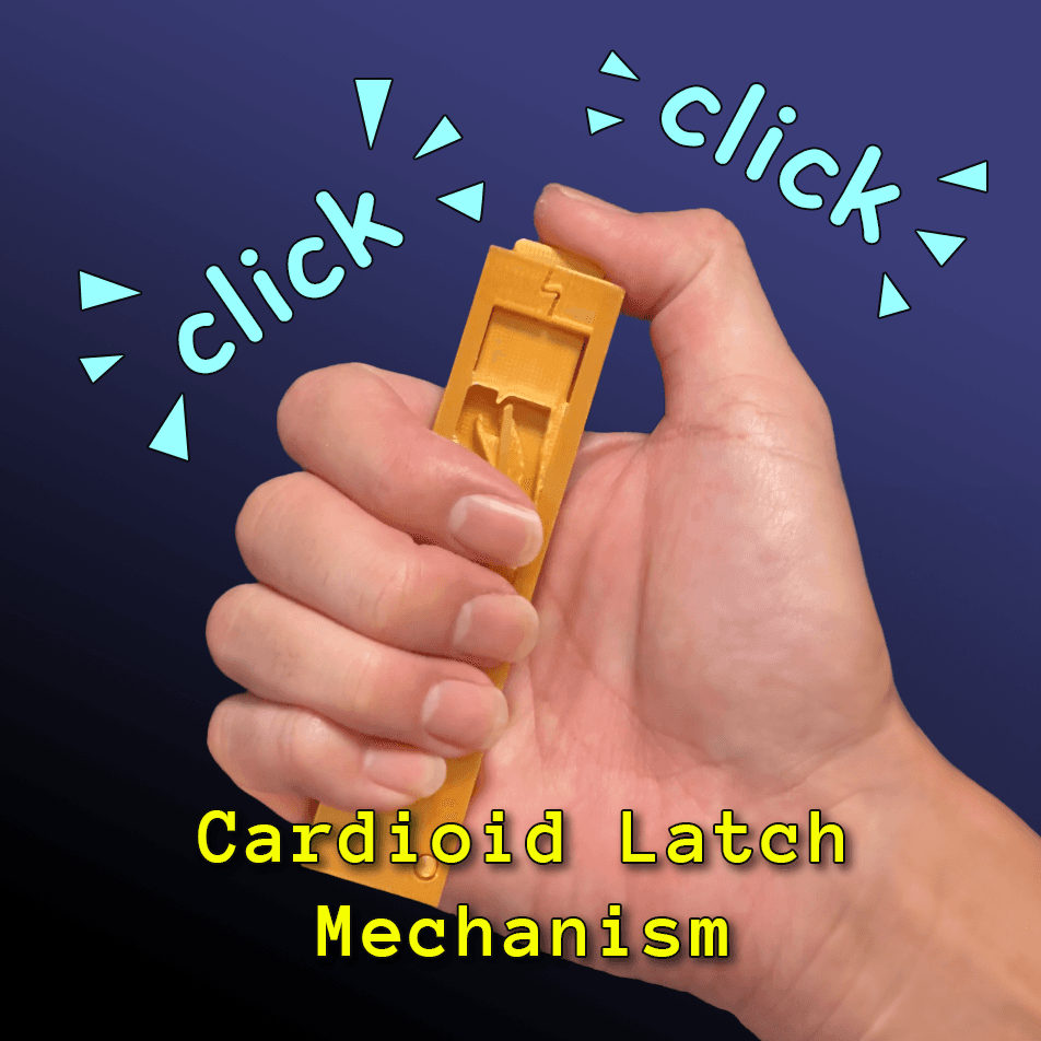 Clicky Button Fidget 🖊️ Push Push Cardioid Latch 3d model