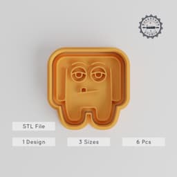 High Shoulders Monster Cookie Cutter & Stamp Set, Cartoon Creature Design, 6 Pieces, 3 Sizes S/M/L, Perfect for Cookies & Fondant PRODUCT_3018 3d model