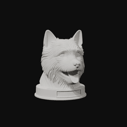Norwich Terrier Dog Bust with Nameplate - 3D Printable Dog Lover Gift 3d model