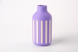 Lilac Stripe Vase - Modern Pastel Home Decor 3d model