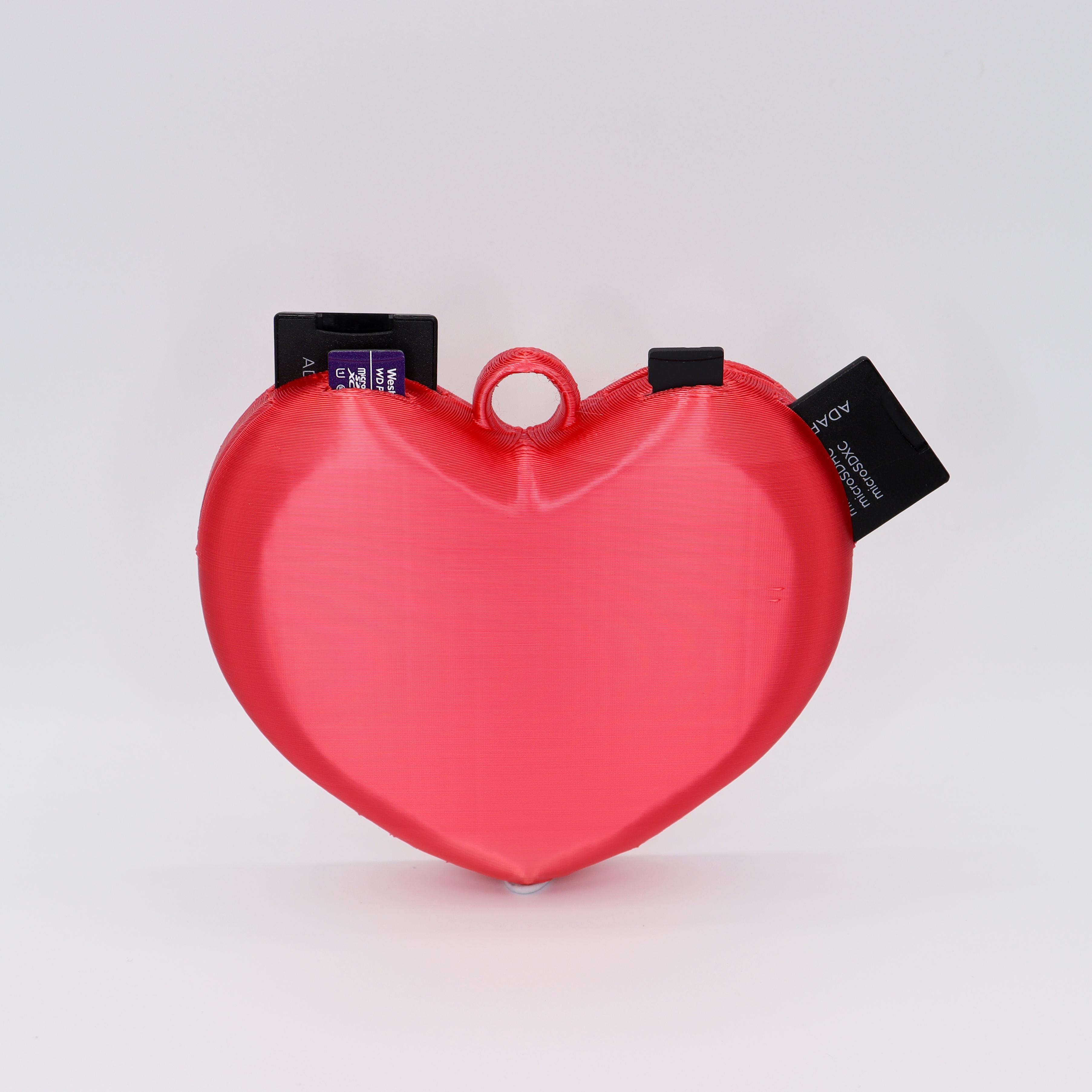 Heart SD card holder 3d model