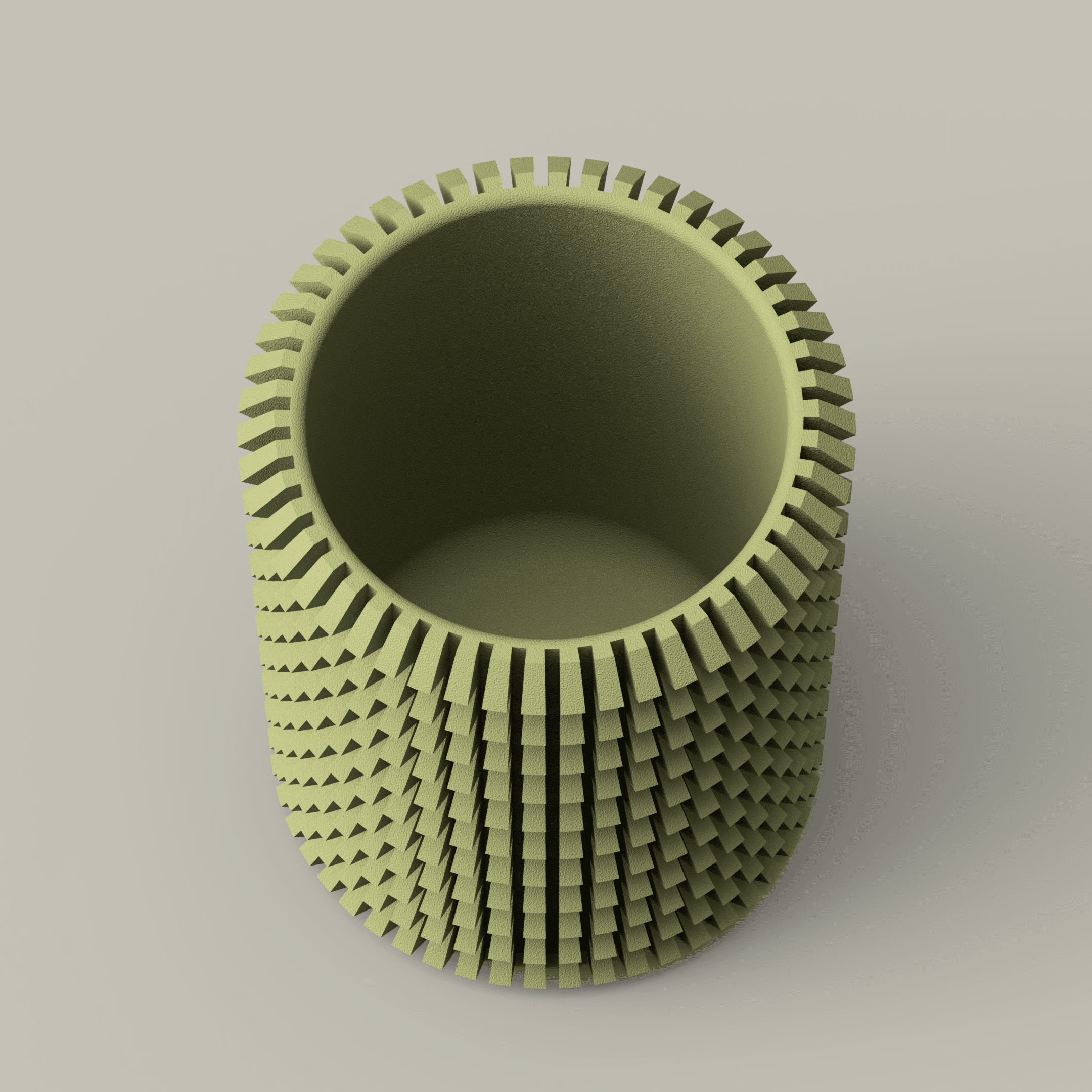 Flared Ribbed Pen Cup 3d model