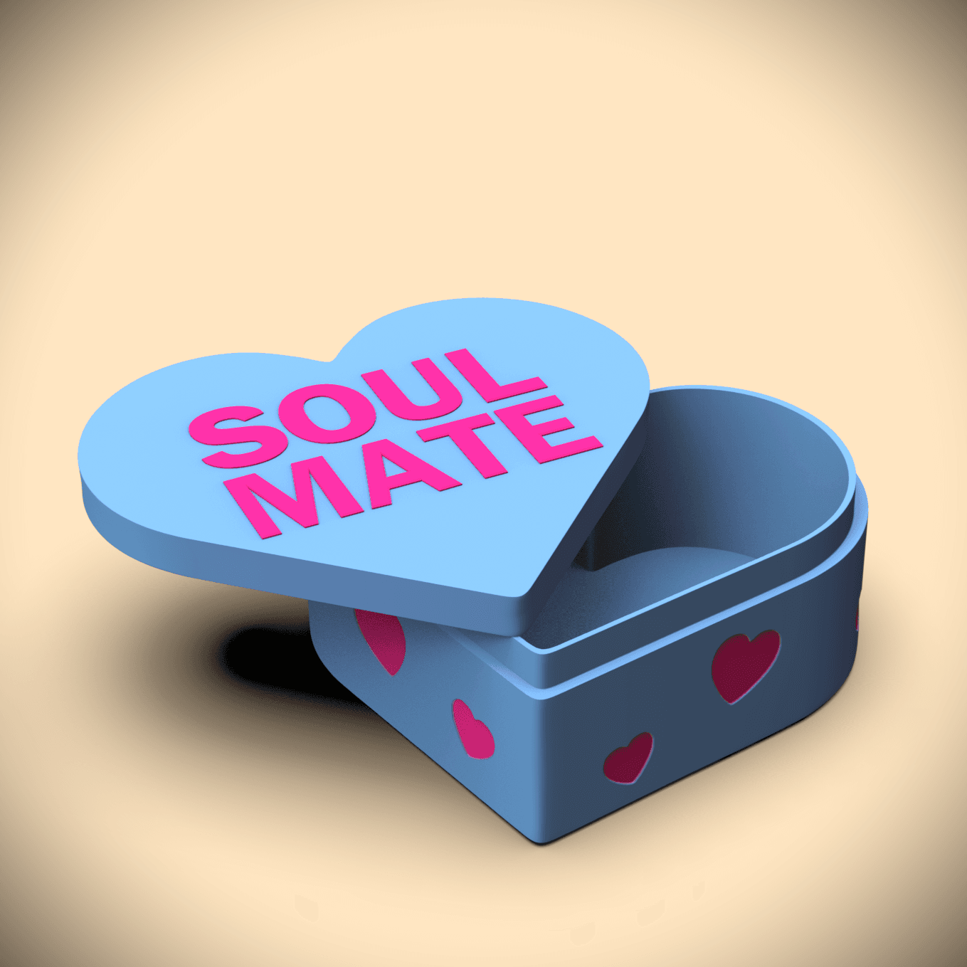 Soul Mate -Candy Heart Gift Box (+Bambu 3mf) 3d model