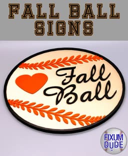 Fall Ball Laurel Wreath Baseball Signs 3d model