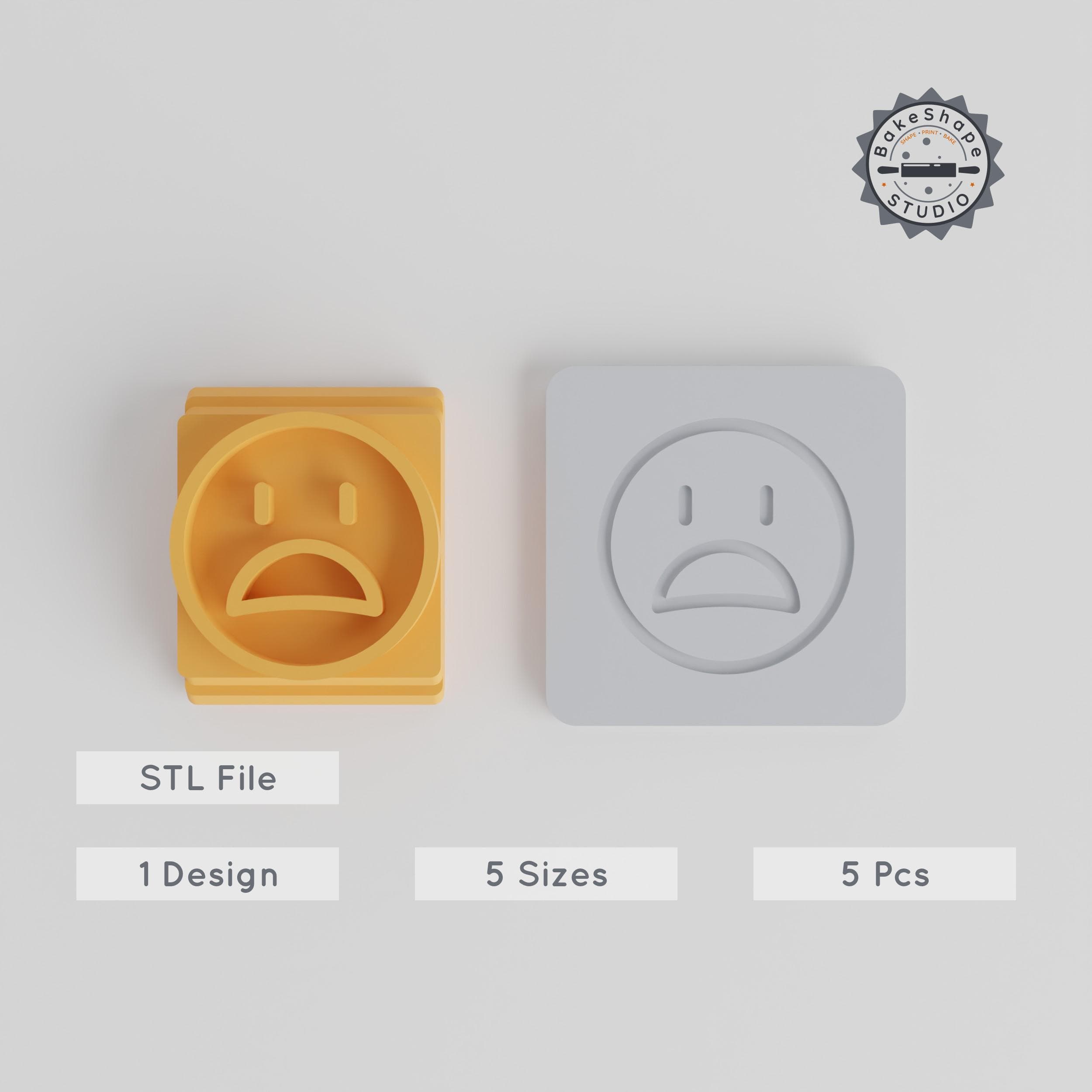 Frowning Face Stamp Tile Set, 5 Sizes, Perfect for Clay, Cookies & Fondant Crafts PRODUCT_2460 3d model