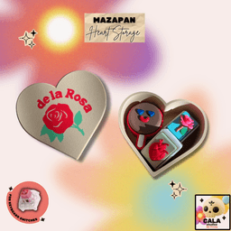 Mexican Valentine's Set – Mazapan Heart Storage Box, Payaso Clickers & Lotería Cards 3d model