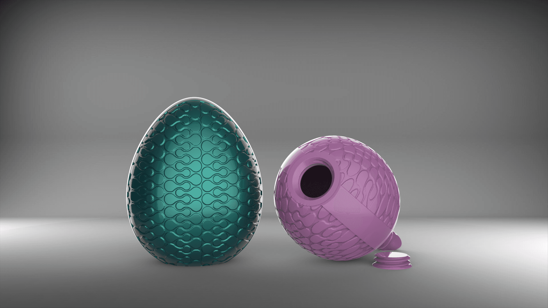 Trippy Pattern Egg Container 3d model