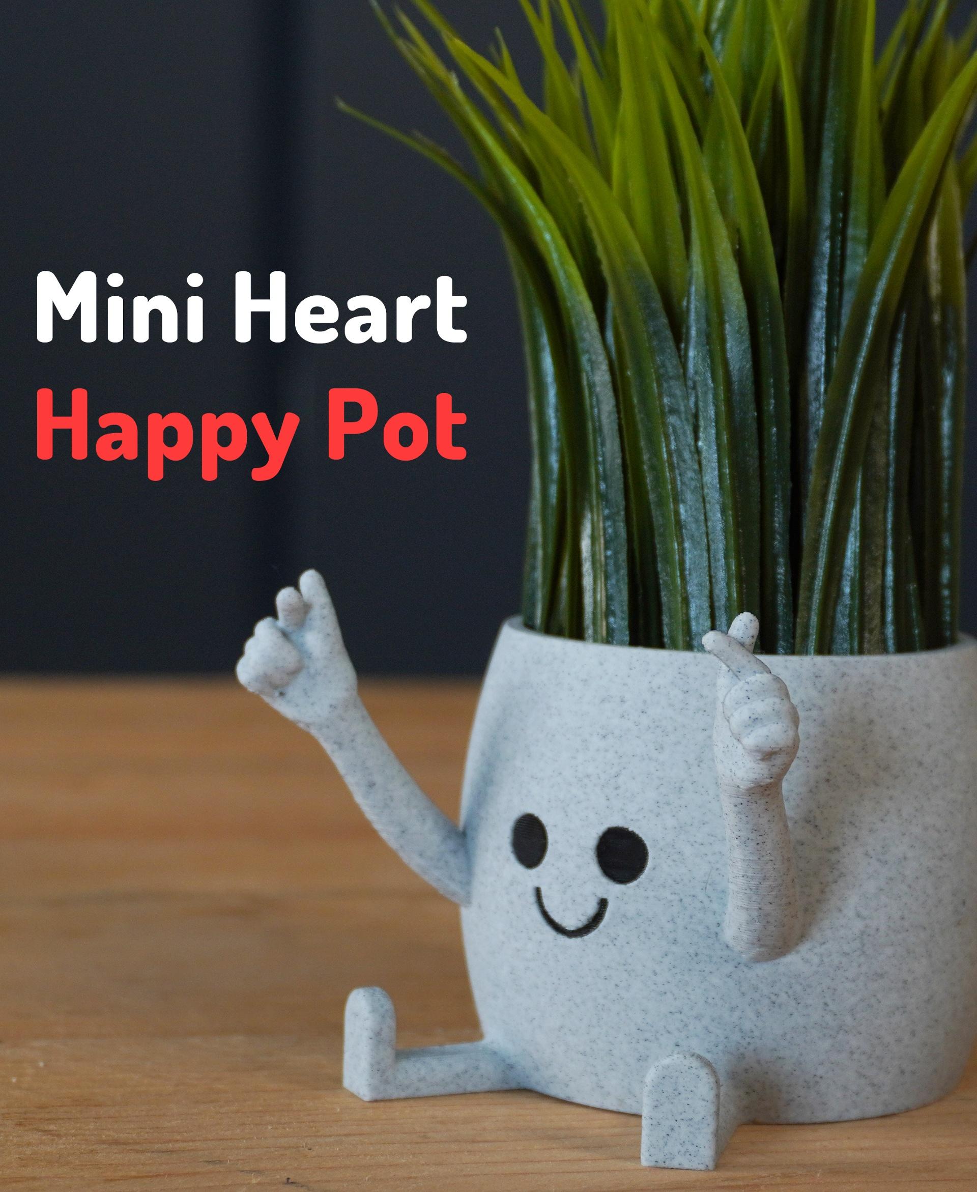 Mini Heart Happy Pot 3d model