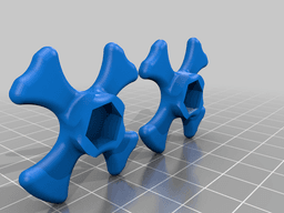 Metric Hex Bolt Knobs M1 - M100 3d model