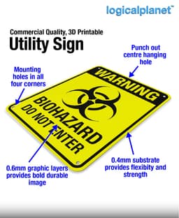 WARNING | BIOHAZARD DO NOT ENTER Sign 3d model