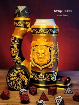 King of the beasts 12oz. can cozy dice tower 3d model