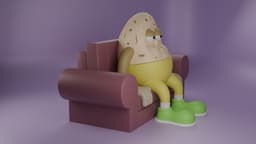 Cartoon Couch Potato 3d model