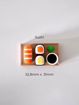 3D Printed Sushi Bento Box Magnet Set – Cute Fridge Decor 3d model