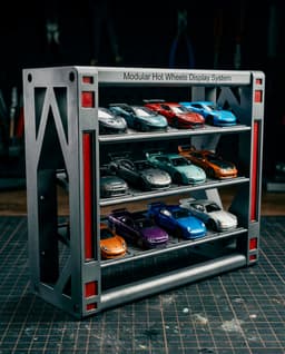 Ultimate Modular Hot Wheels Display System (Wall & Desk Mount, LED Ready) - 1/64 Scale 3d model