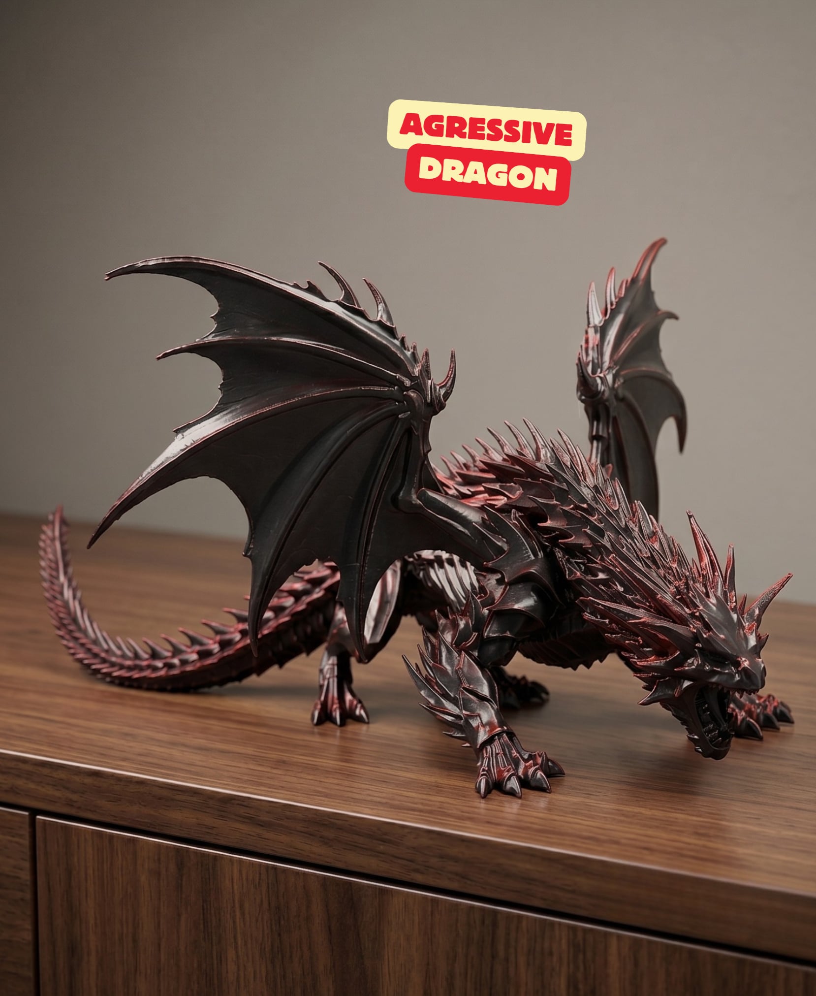 AGRESSIVE DRAGON SCULPTURE / GOTHIC DECOR / SHELF SCULPTURE DECOR / MODERN DRAGON SCULPTURE 3d model