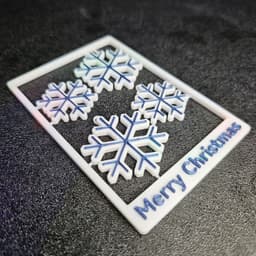 Snow Flake Card Colored .3mf 3d model