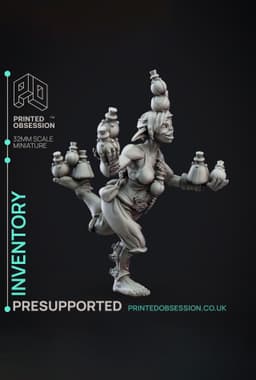 Inventory - Potions - Goblin Brewers - PRESUPPORTED - Illustrated and Stats - 32mm scale 3d model