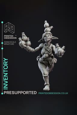 Inventory - Potions - Goblin Brewers - PRESUPPORTED - Illustrated and Stats - 32mm scale 3d model