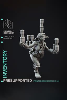 Inventory - Potions - Goblin Brewers - PRESUPPORTED - Illustrated and Stats - 32mm scale 3d model