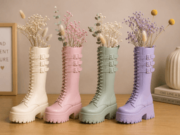 Gothic Knee-High Boot Vase STL | Alternative Flower Vase 3D Print File | Punk Platform Boot Decor 3d model