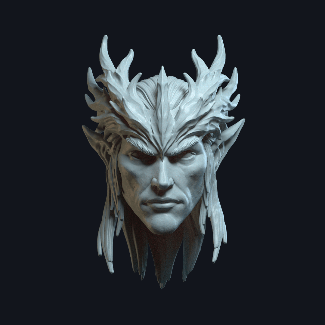 Maelthar_elf v4 (actiong figure head) 3d model